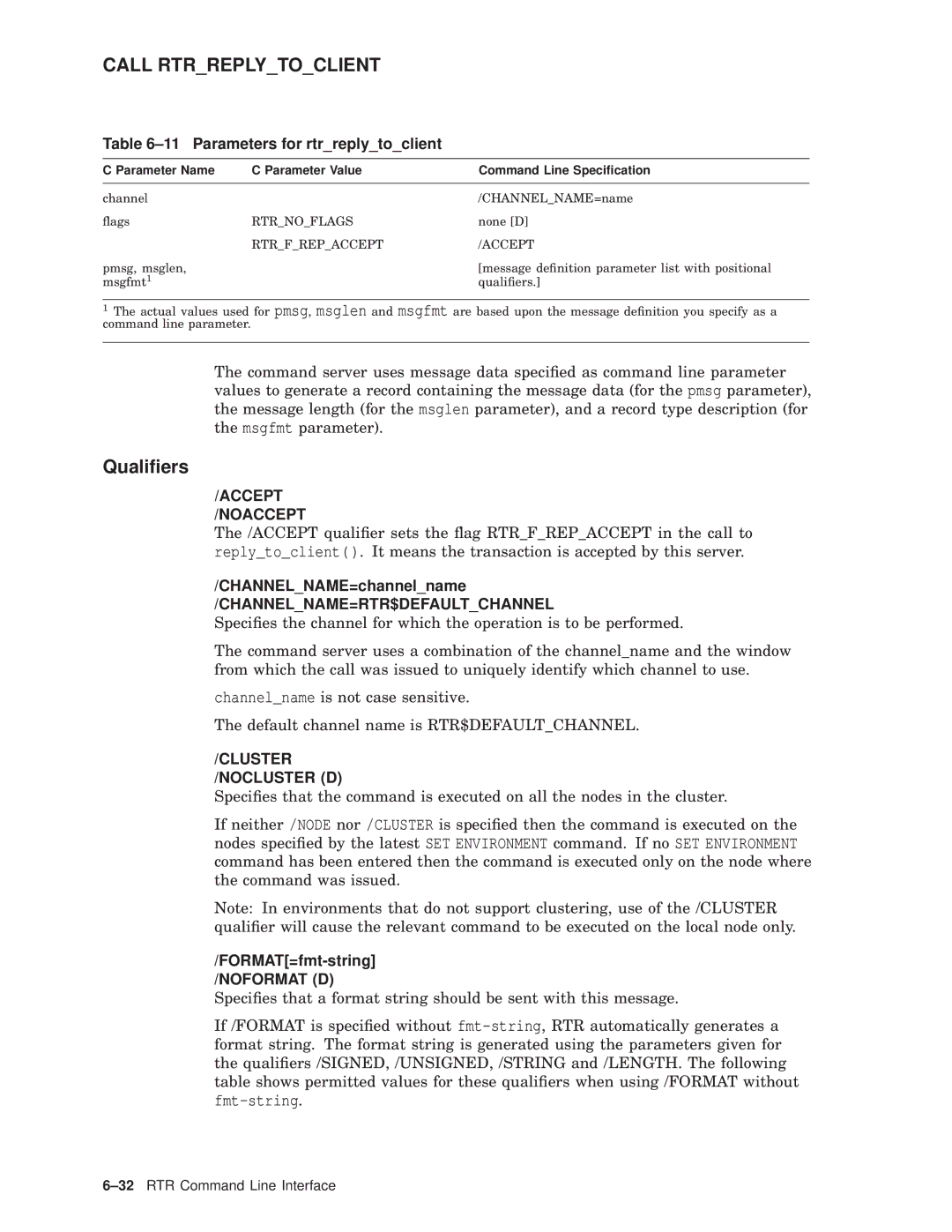 Compaq AA-Q88CE-TE manual Parameters for rtrreplytoclient, Accept Noaccept 