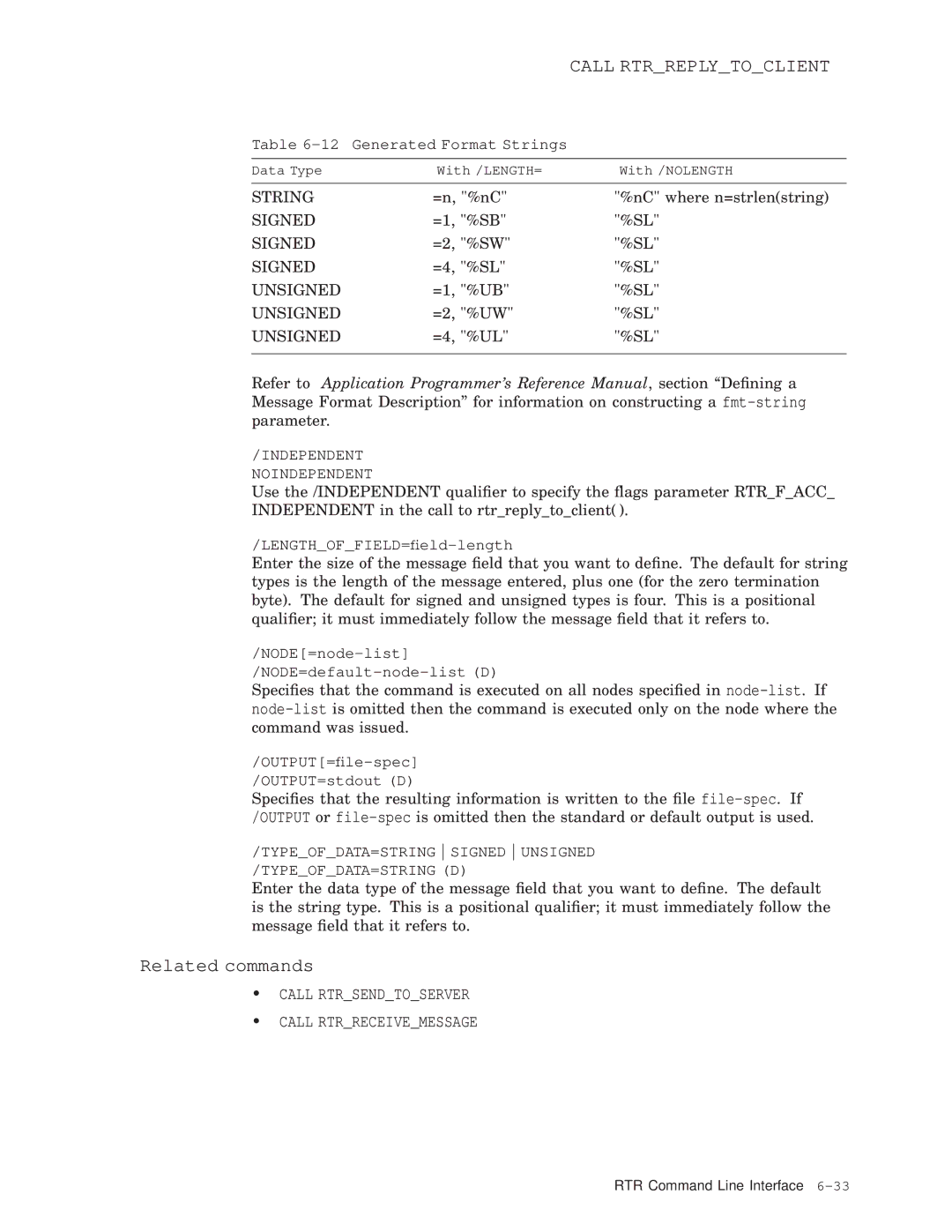 Compaq AA-Q88CE-TE manual Generated Format Strings, Independent Noindependent 