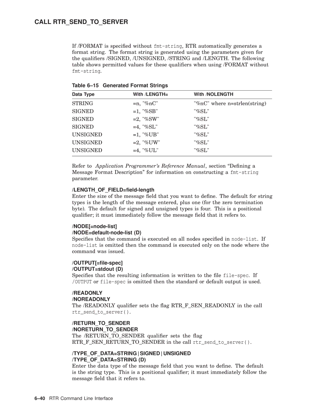 Compaq AA-Q88CE-TE manual Generated Format Strings, Readonly Noreadonly 