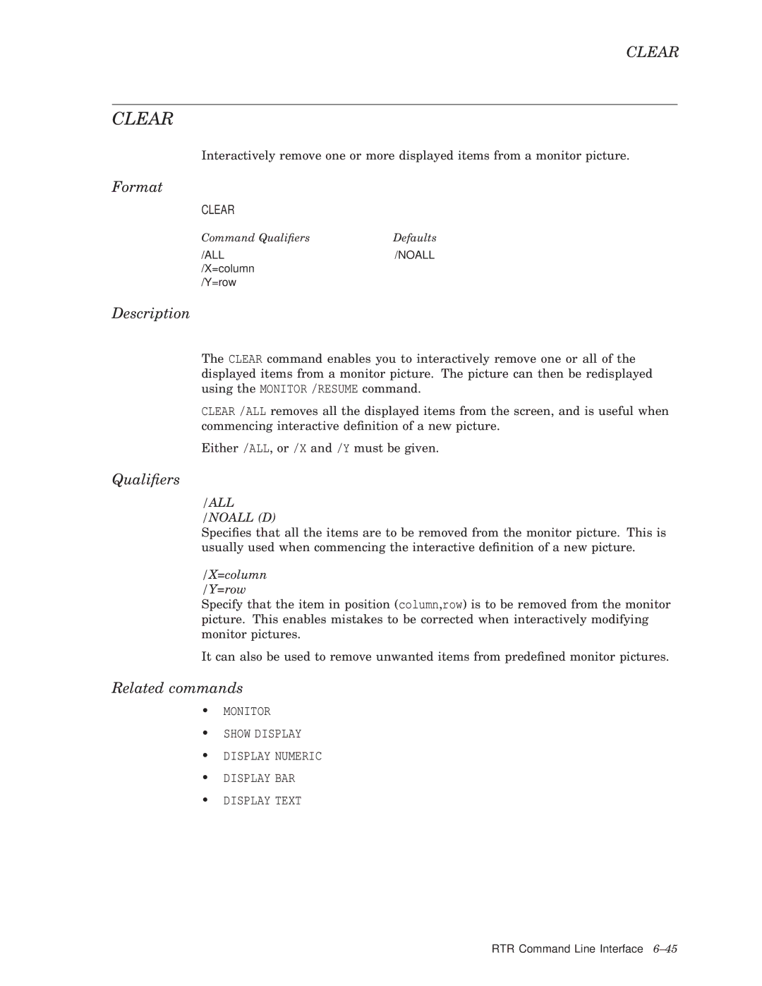 Compaq AA-Q88CE-TE manual Clear, =column =row 