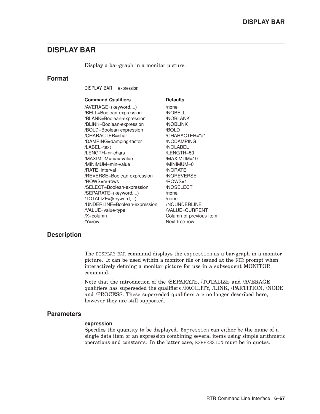 Compaq AA-Q88CE-TE manual Display BAR expression, Expression 