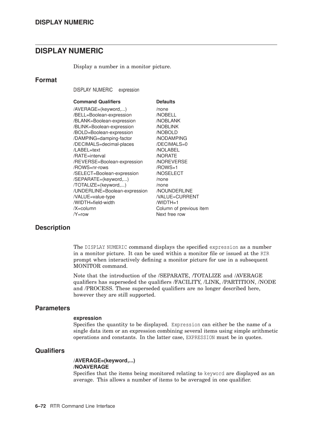 Compaq AA-Q88CE-TE manual Display Numeric expression 