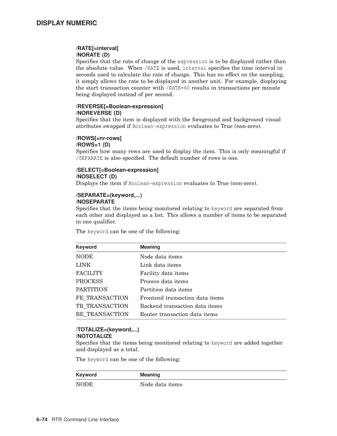 Compaq AA-Q88CE-TE manual KeywordMeaning 