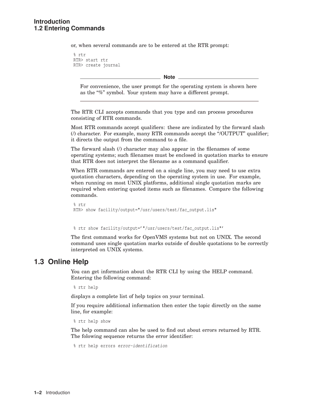 Compaq AA-Q88CE-TE manual Online Help, Introduction Entering Commands 