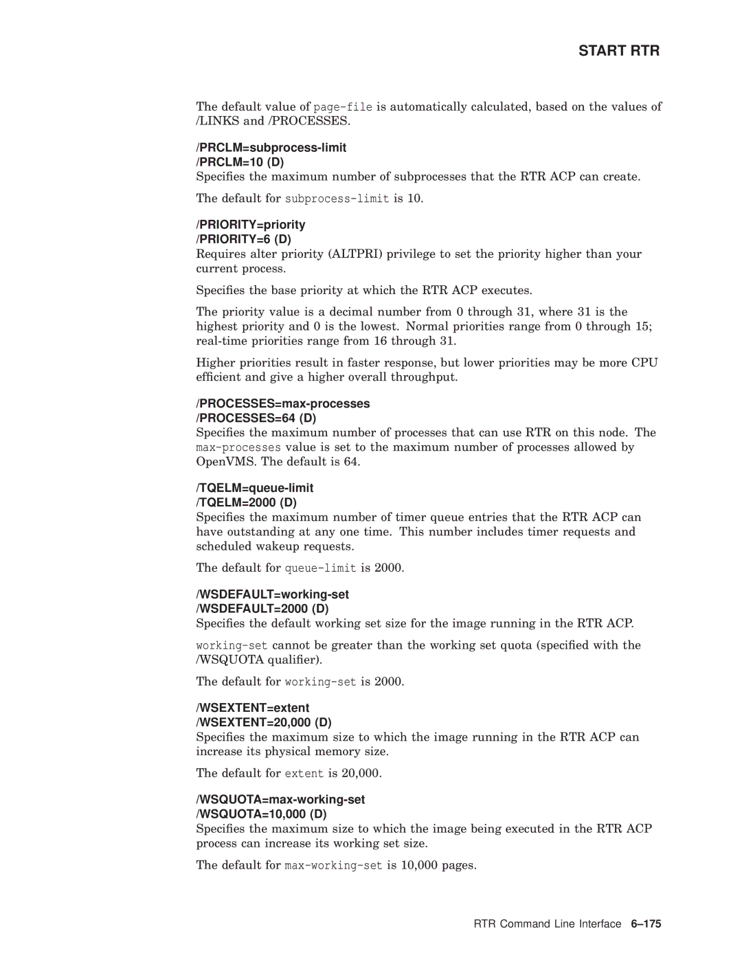 Compaq AA-Q88CE-TE manual PRCLM=subprocess-limit /PRCLM=10 D 