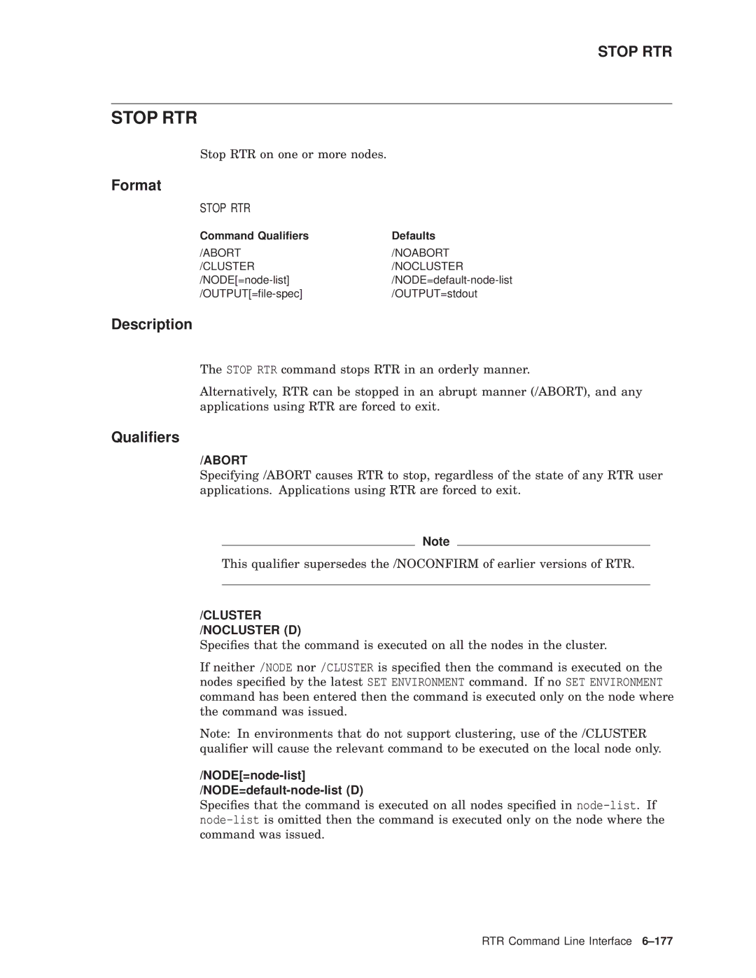 Compaq AA-Q88CE-TE manual Stop RTR, Abort 