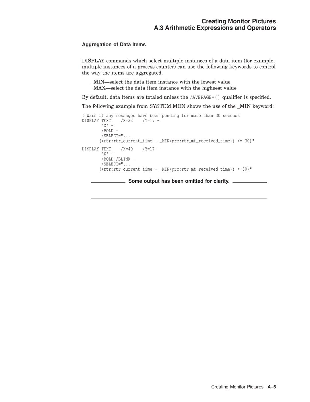 Compaq AA-Q88CE-TE manual Aggregation of Data Items, Some output has been omitted for clarity 