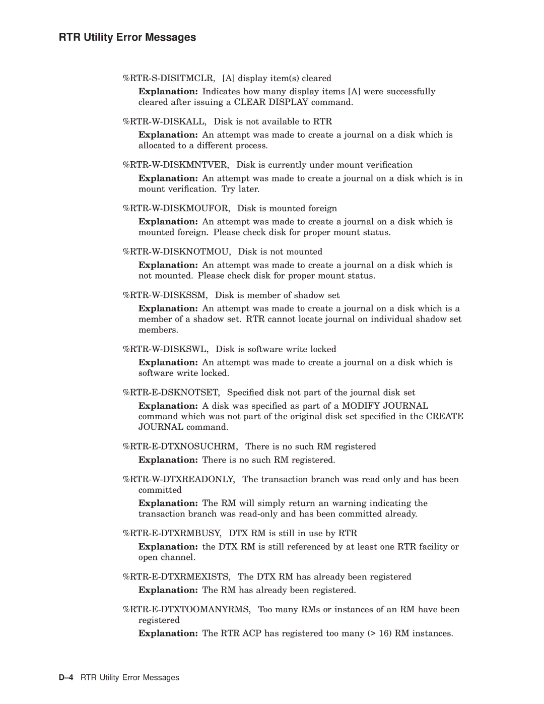 Compaq AA-Q88CE-TE manual 4RTR Utility Error Messages 