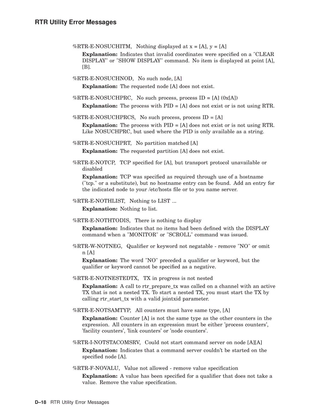 Compaq AA-Q88CE-TE manual 18RTR Utility Error Messages 