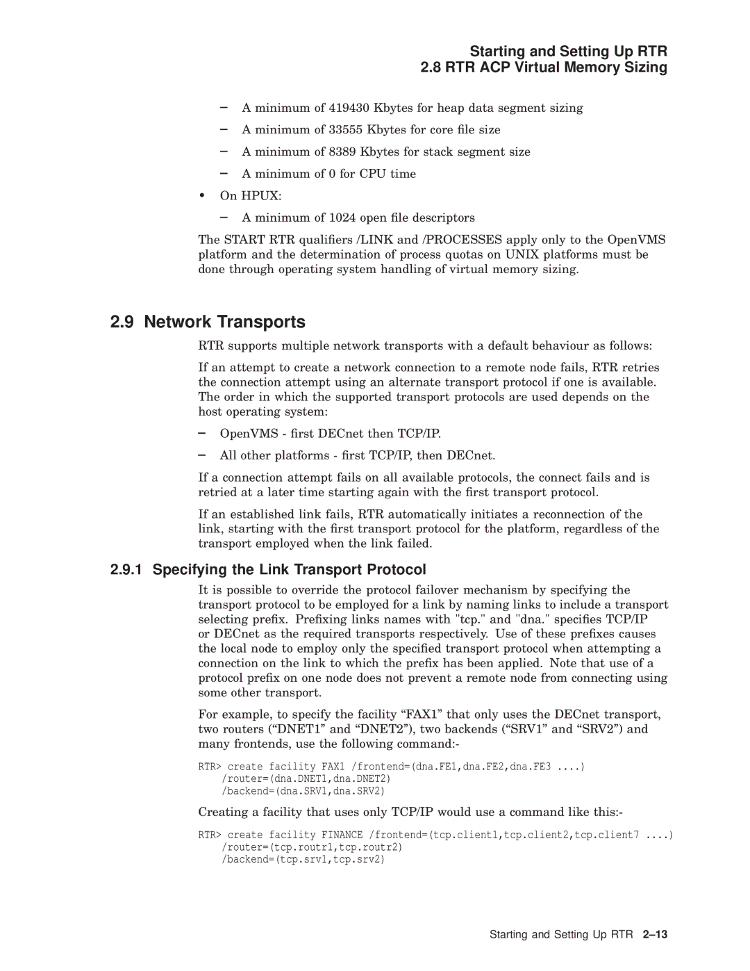 Compaq AA-Q88CE-TE manual Network Transports, Specifying the Link Transport Protocol 