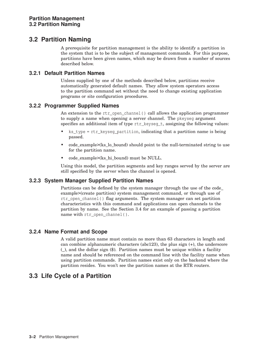 Compaq AA-Q88CE-TE manual Partition Naming, Life Cycle of a Partition 