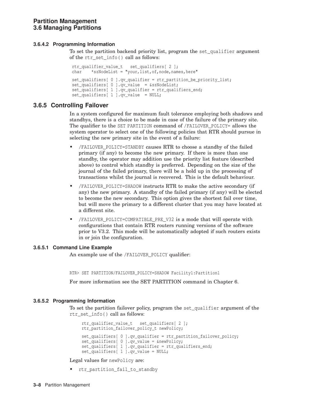 Compaq AA-Q88CE-TE manual Controlling Failover, Char 