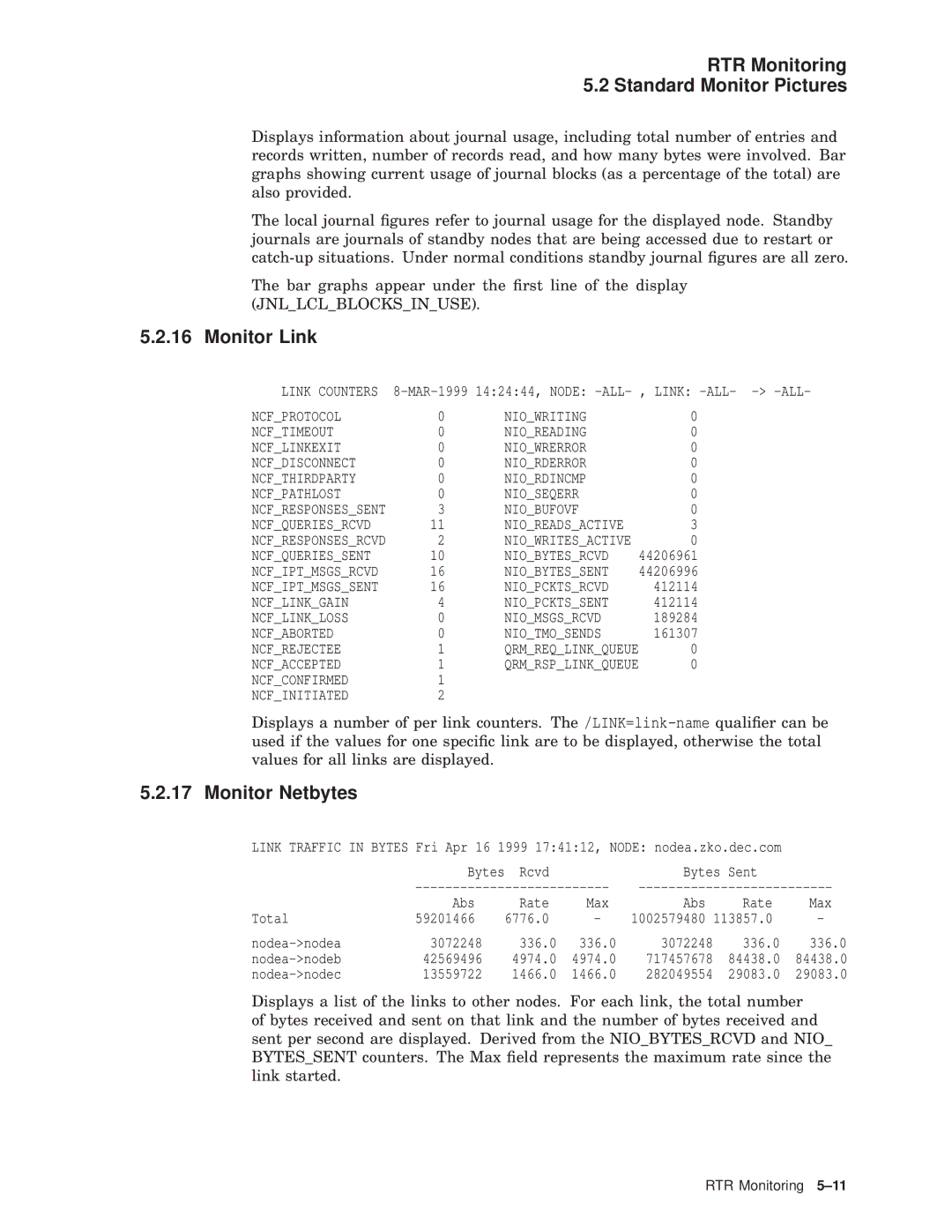 Compaq AA-Q88CE-TE manual Monitor Link, Monitor Netbytes 