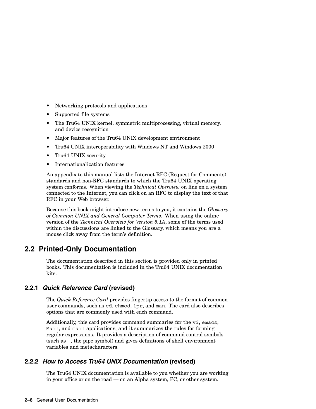 Compaq AA-RH8RD-TE manual Printed-Only Documentation, Quick Reference Card revised 