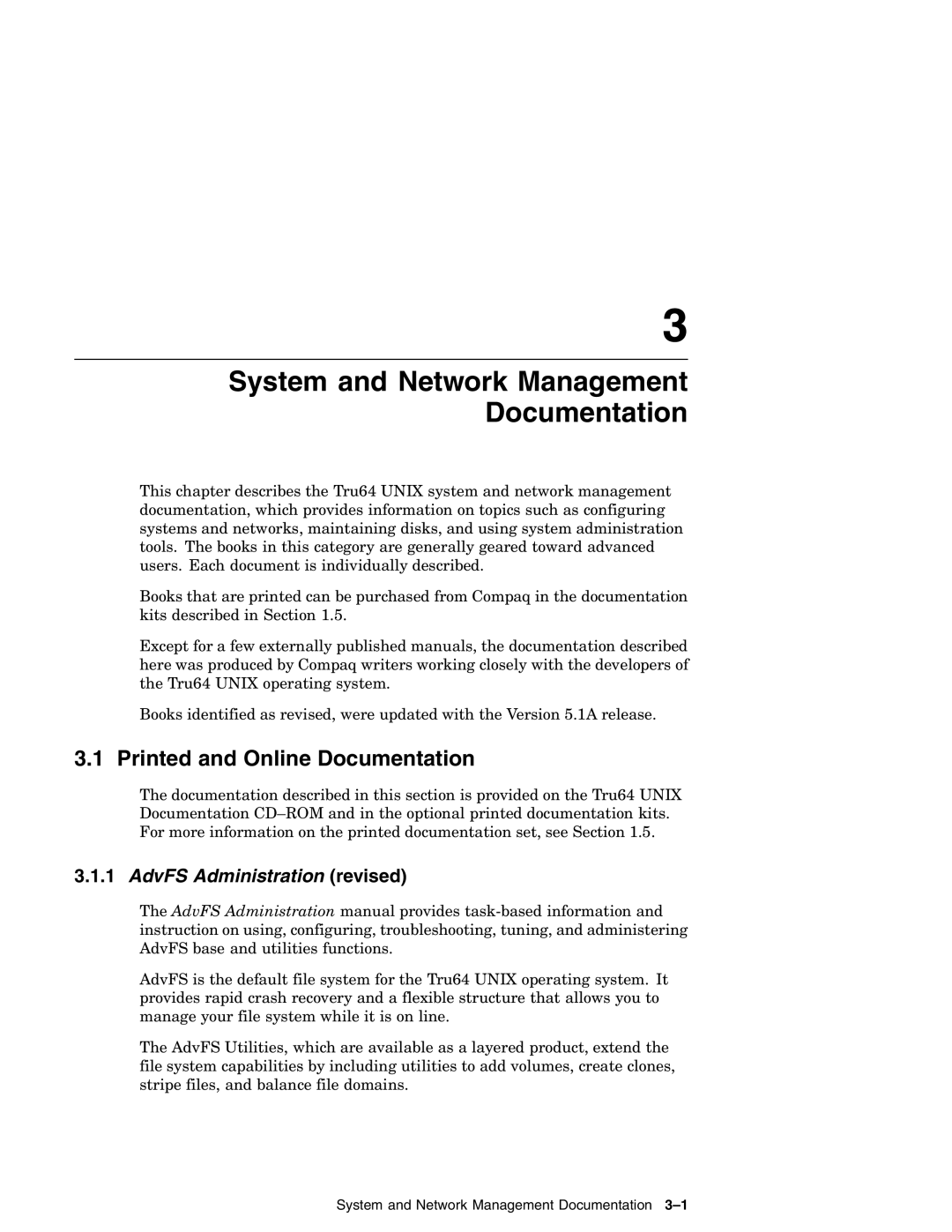 Compaq AA-RH8RD-TE manual System and Network Management Documentation, AdvFS Administration revised 