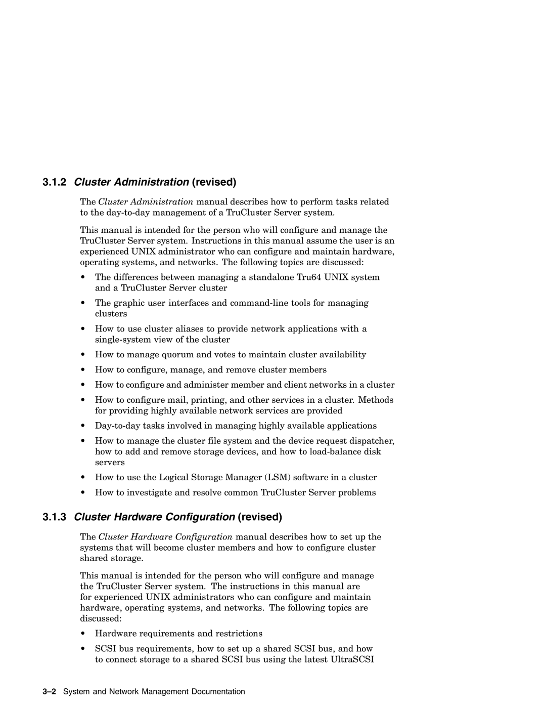 Compaq AA-RH8RD-TE manual Cluster Administration revised, Cluster Hardware Configuration revised 