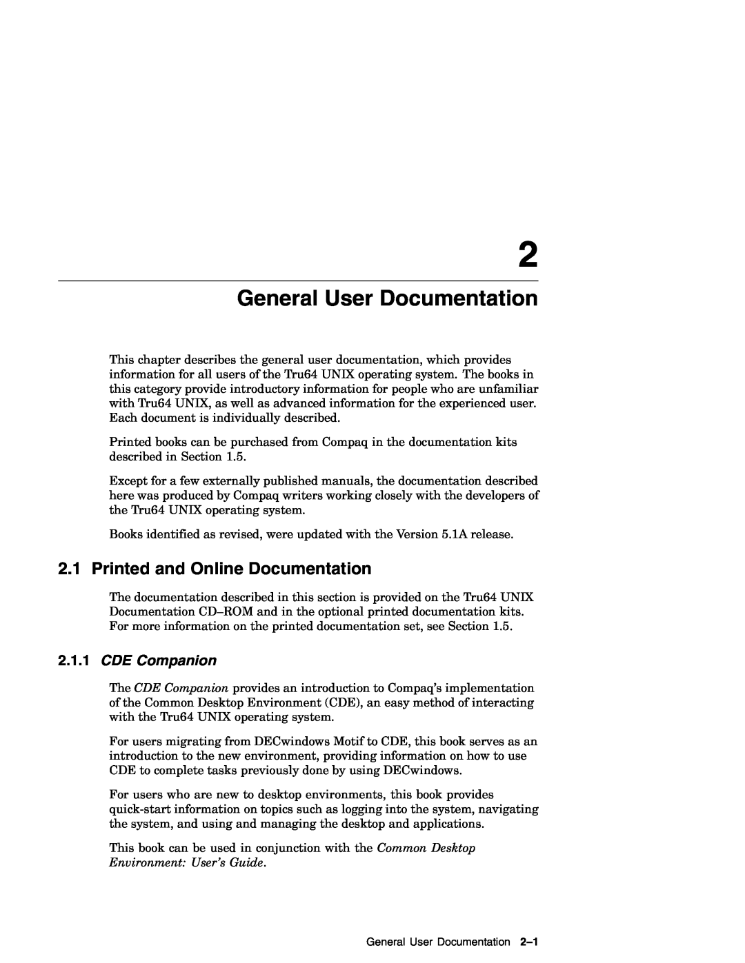 Compaq AA-RH8RD-TE manual General User Documentation, Printed and Online Documentation, CDE Companion 