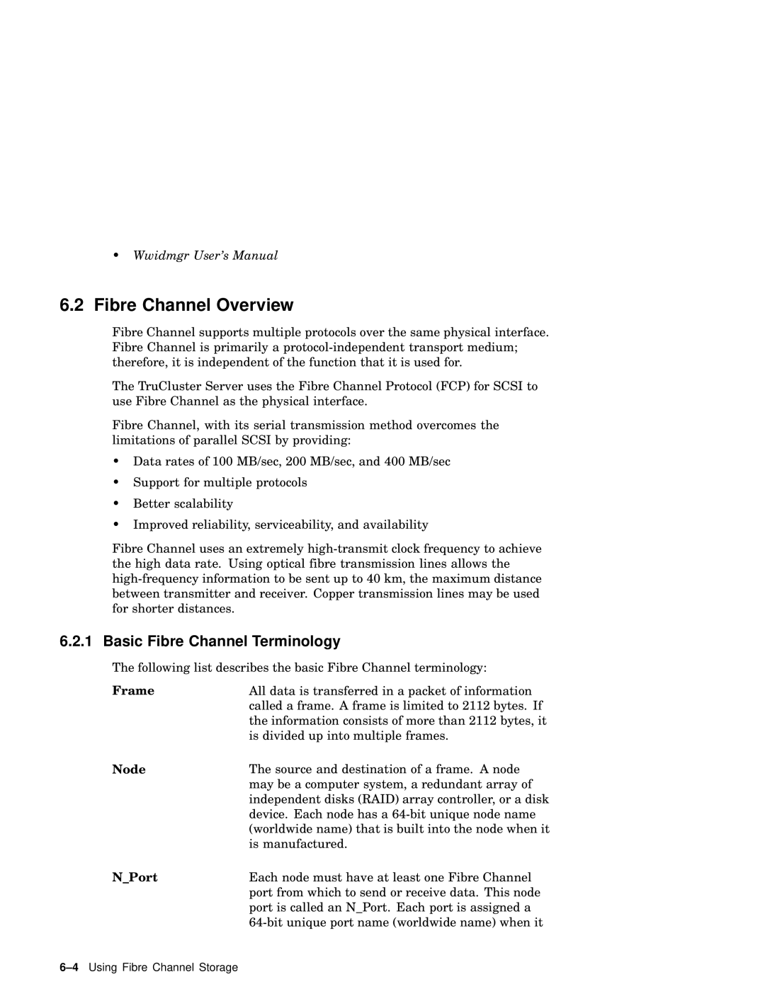 Compaq AA-RHGWB-TE manual Fibre Channel Overview, Basic Fibre Channel Terminology 