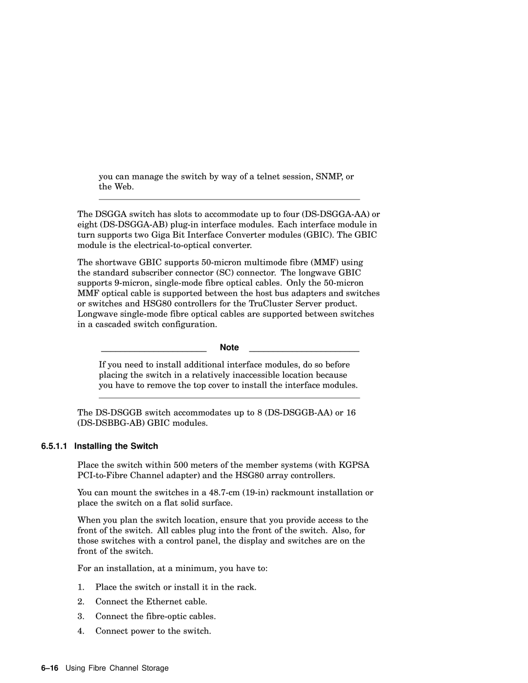 Compaq AA-RHGWB-TE manual Installing the Switch 