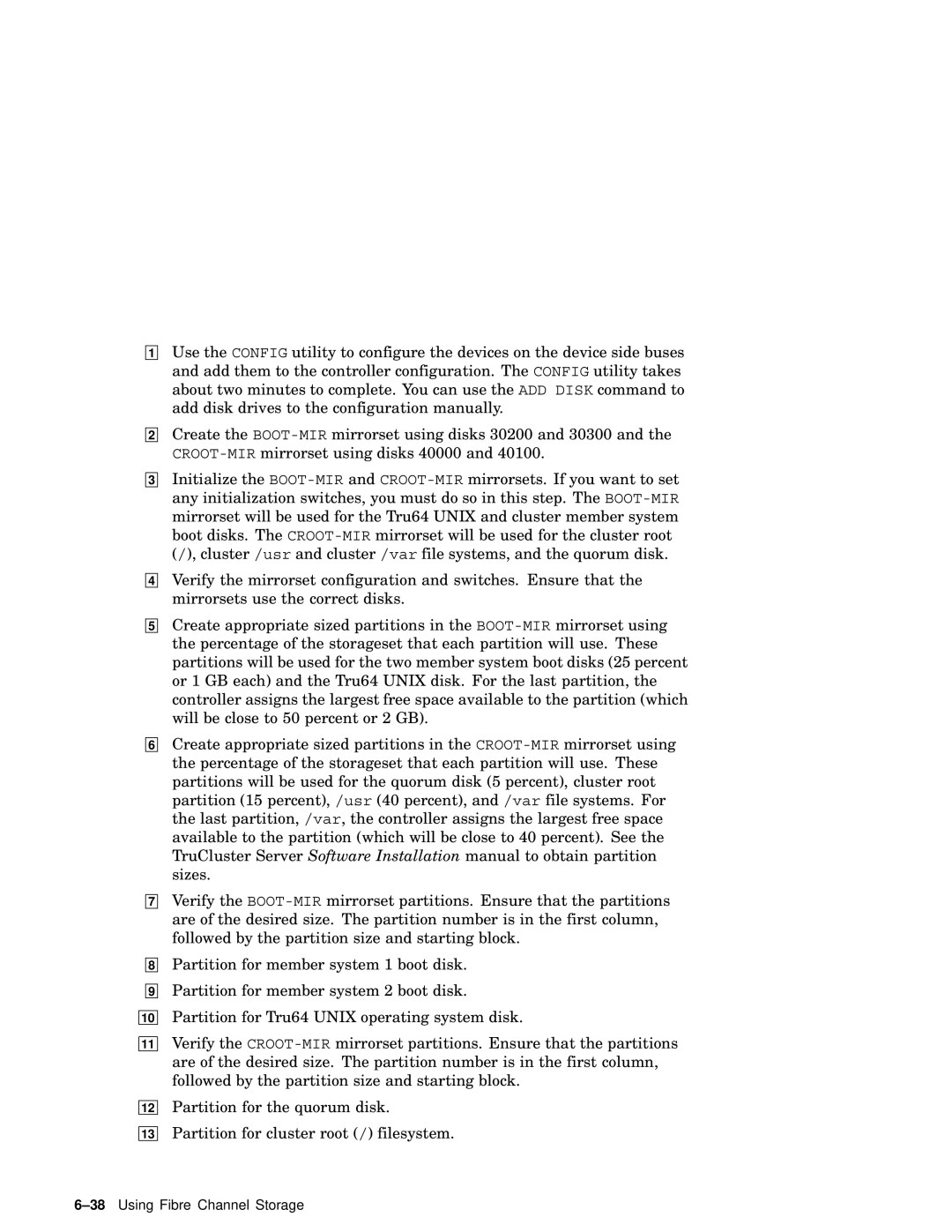 Compaq AA-RHGWB-TE manual 38Using Fibre Channel Storage 