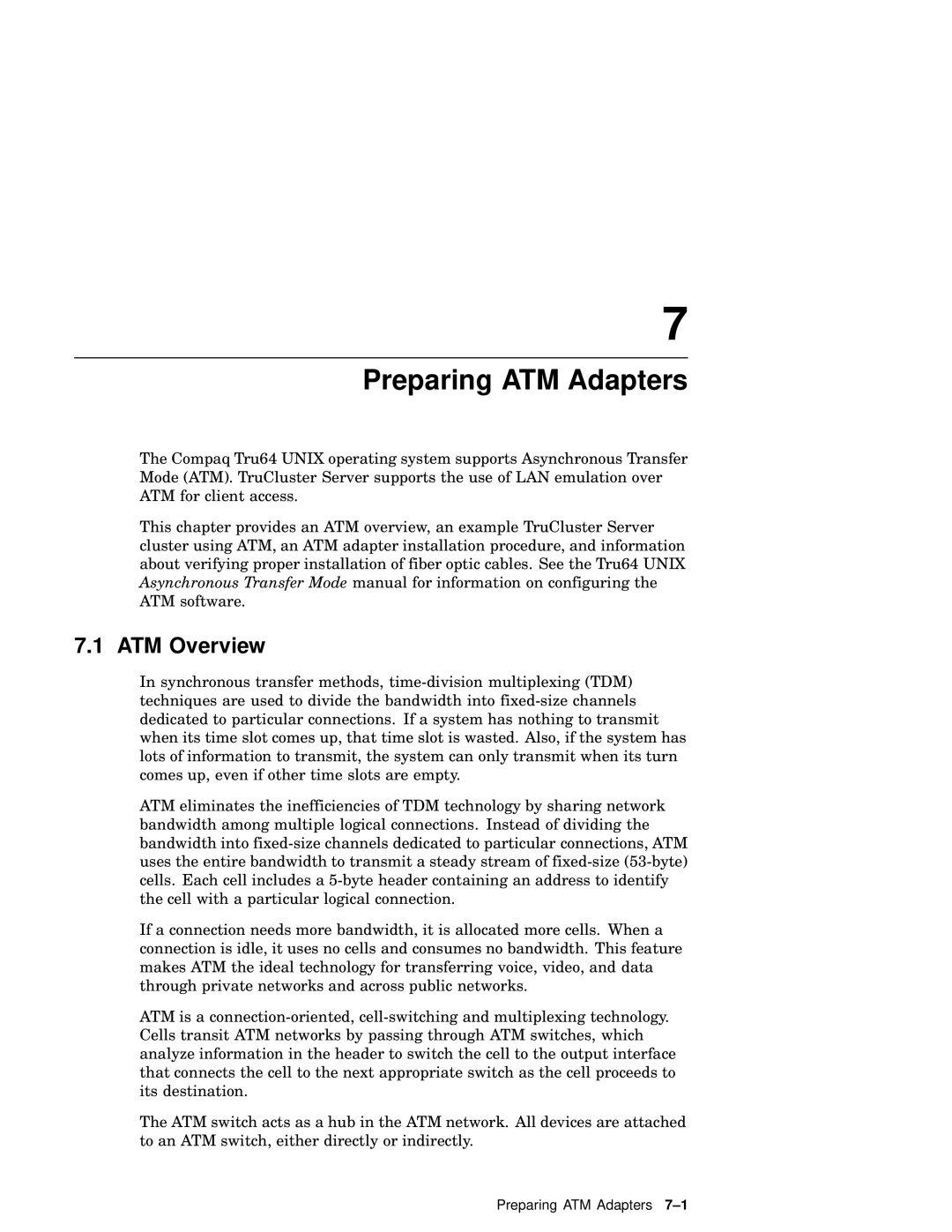 Compaq AA-RHGWB-TE manual Preparing ATM Adapters, ATM Overview 