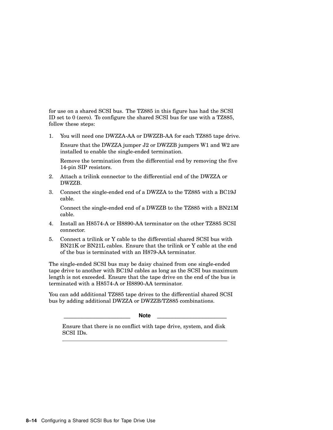 Compaq AA-RHGWB-TE manual 14Configuring a Shared Scsi Bus for Tape Drive Use 