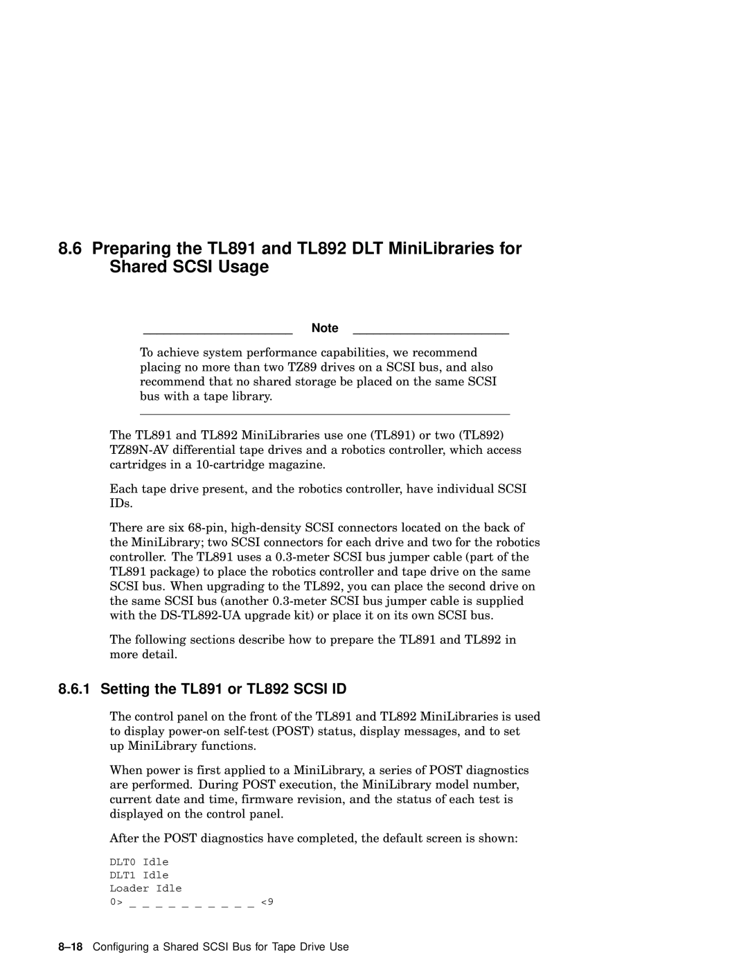 Compaq AA-RHGWB-TE manual Setting the TL891 or TL892 Scsi ID 