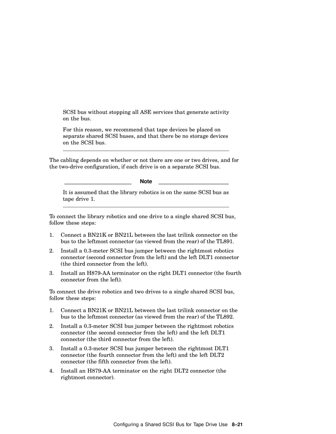 Compaq AA-RHGWB-TE manual Configuring a Shared Scsi Bus for Tape Drive Use 