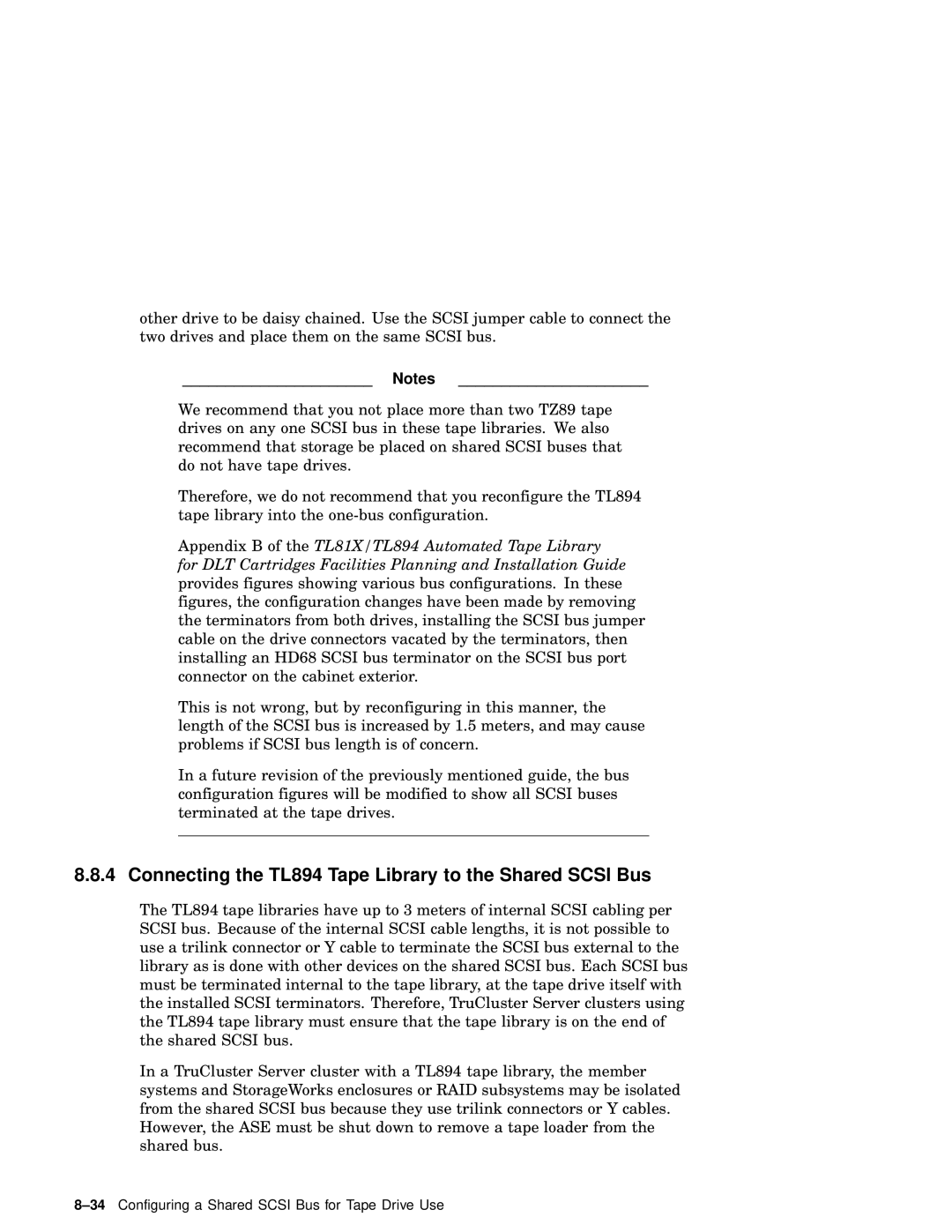 Compaq AA-RHGWB-TE manual Connecting the TL894 Tape Library to the Shared Scsi Bus 