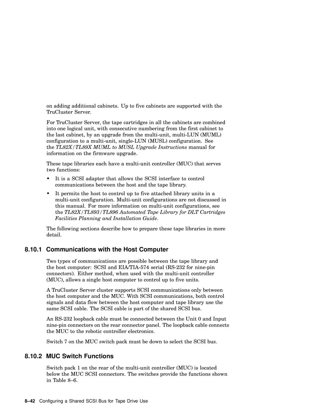 Compaq AA-RHGWB-TE manual Communications with the Host Computer, MUC Switch Functions 