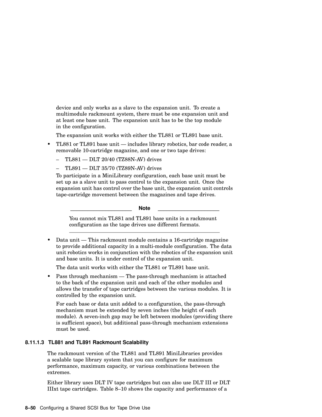 Compaq AA-RHGWB-TE manual 11.1.3 TL881 and TL891 Rackmount Scalability 