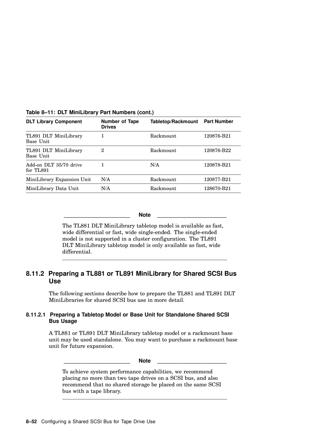 Compaq AA-RHGWB-TE manual 52Configuring a Shared Scsi Bus for Tape Drive Use 