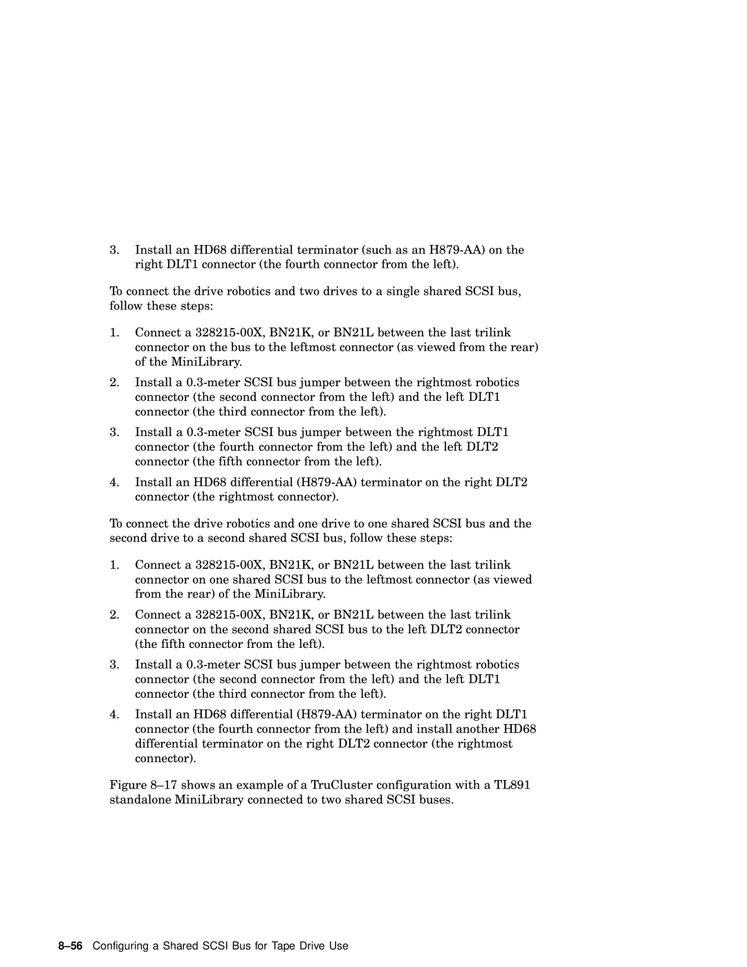 Compaq AA-RHGWB-TE manual 56Configuring a Shared Scsi Bus for Tape Drive Use 