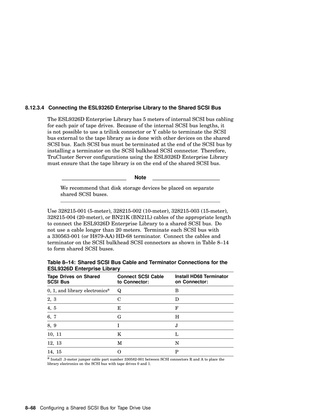 Compaq AA-RHGWB-TE manual 68Configuring a Shared Scsi Bus for Tape Drive Use 