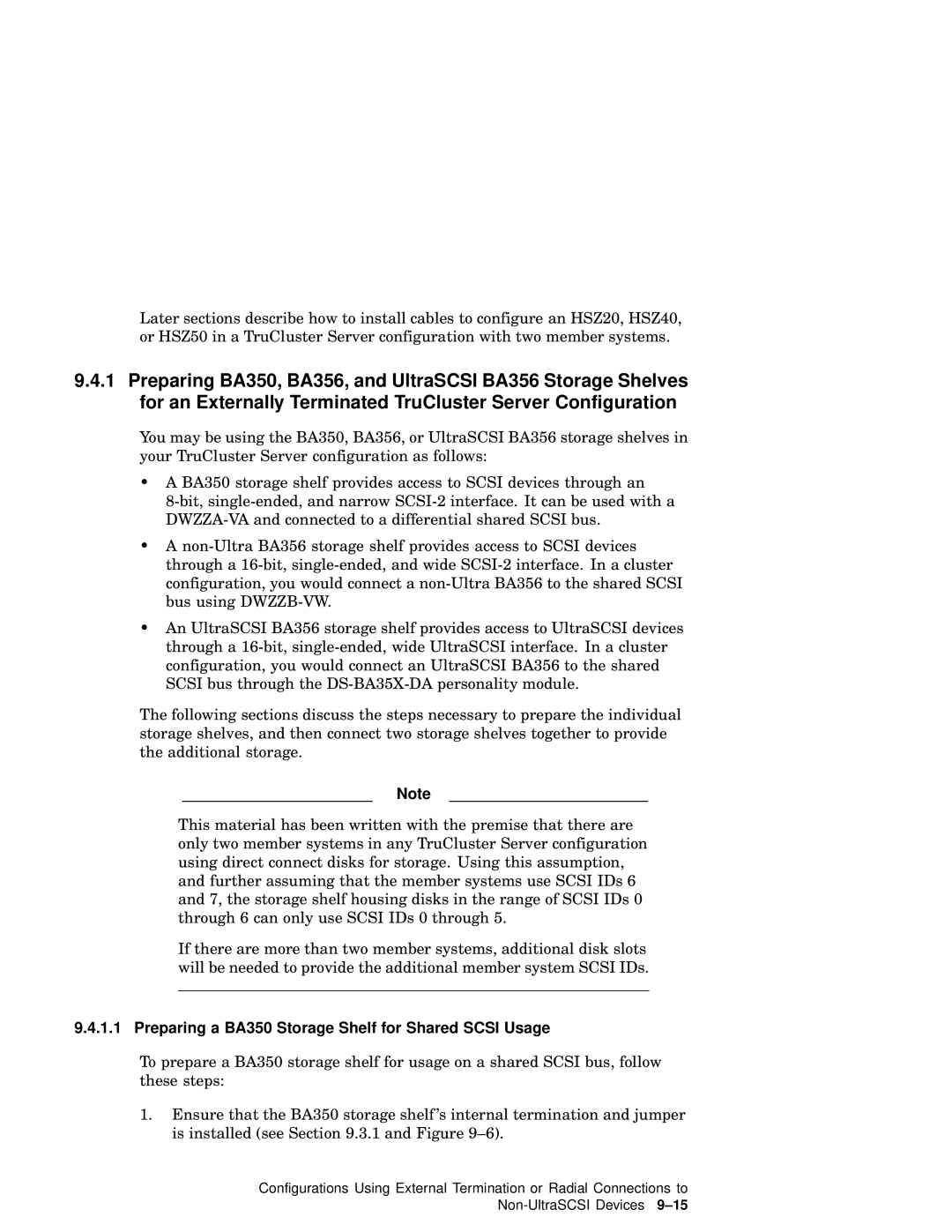 Compaq AA-RHGWB-TE manual Preparing a BA350 Storage Shelf for Shared Scsi Usage 