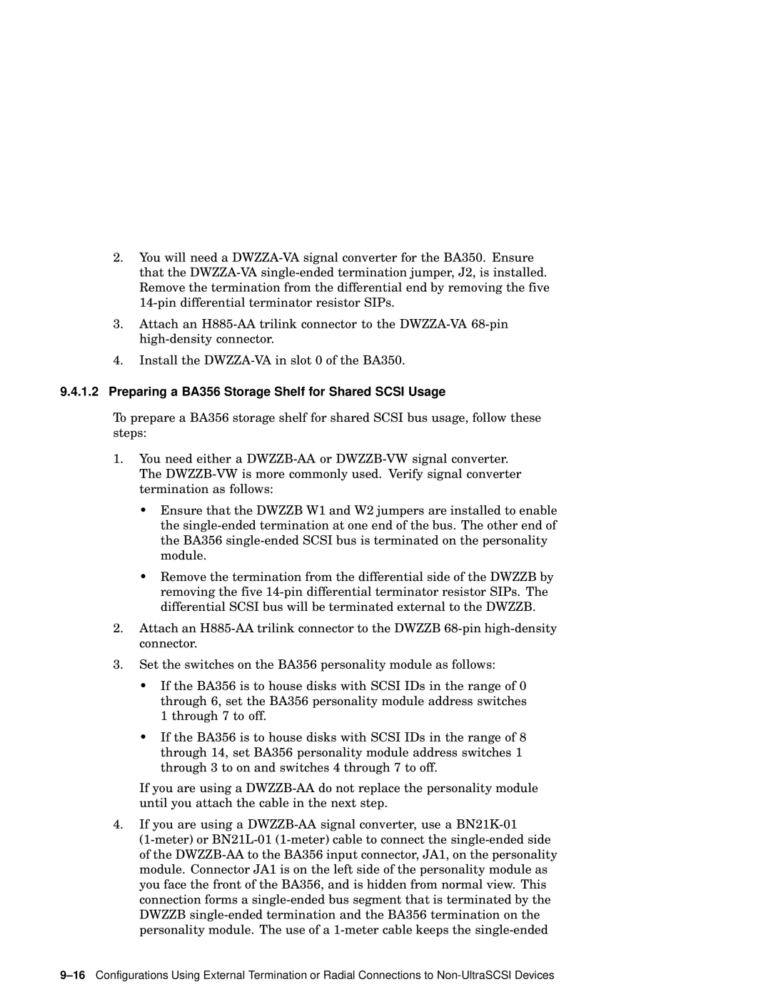 Compaq AA-RHGWB-TE manual Preparing a BA356 Storage Shelf for Shared Scsi Usage 