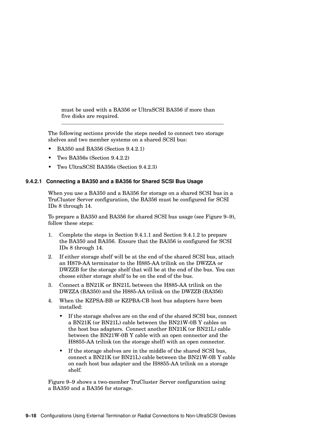 Compaq AA-RHGWB-TE manual Connecting a BA350 and a BA356 for Shared Scsi Bus Usage 