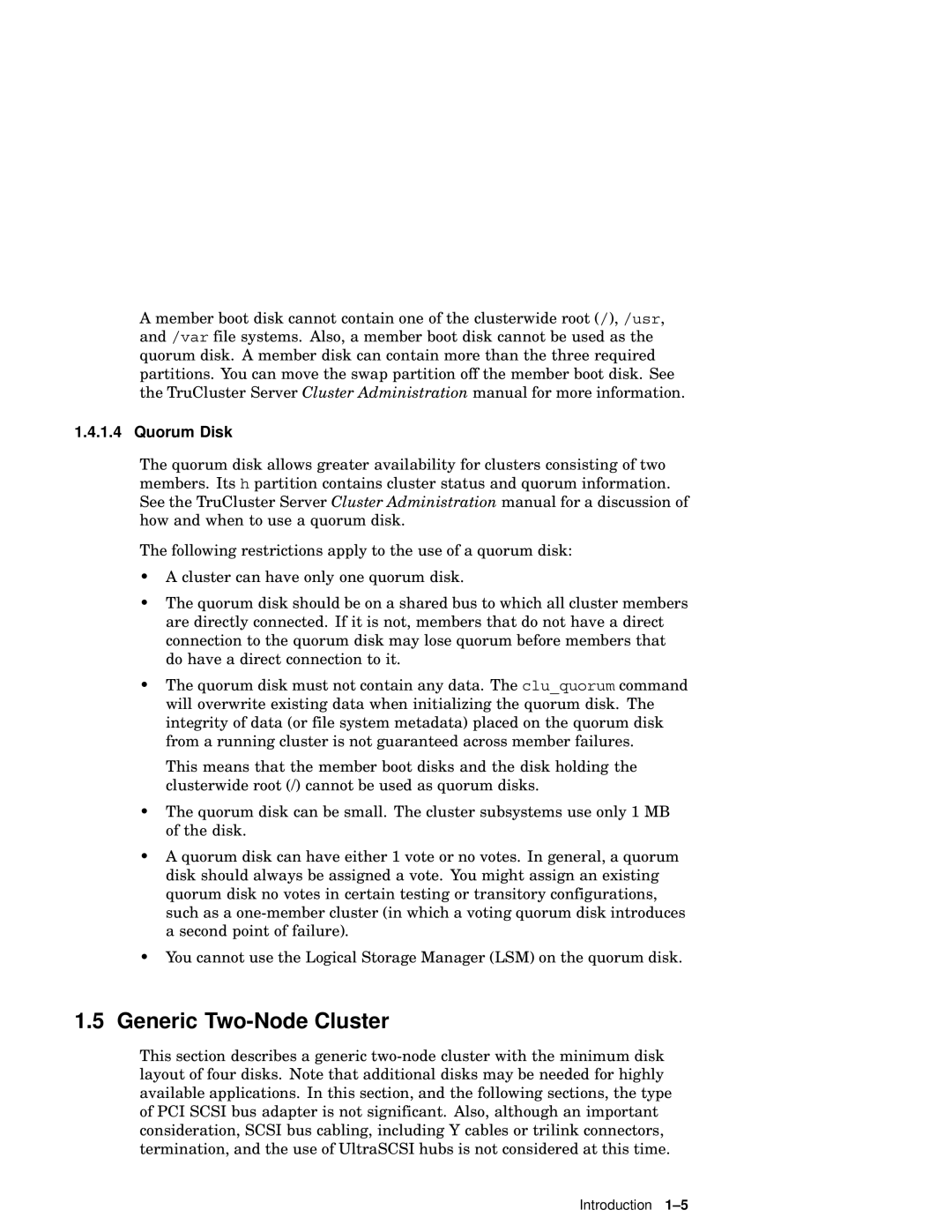 Compaq AA-RHGWB-TE manual Generic Two-Node Cluster, Quorum Disk 