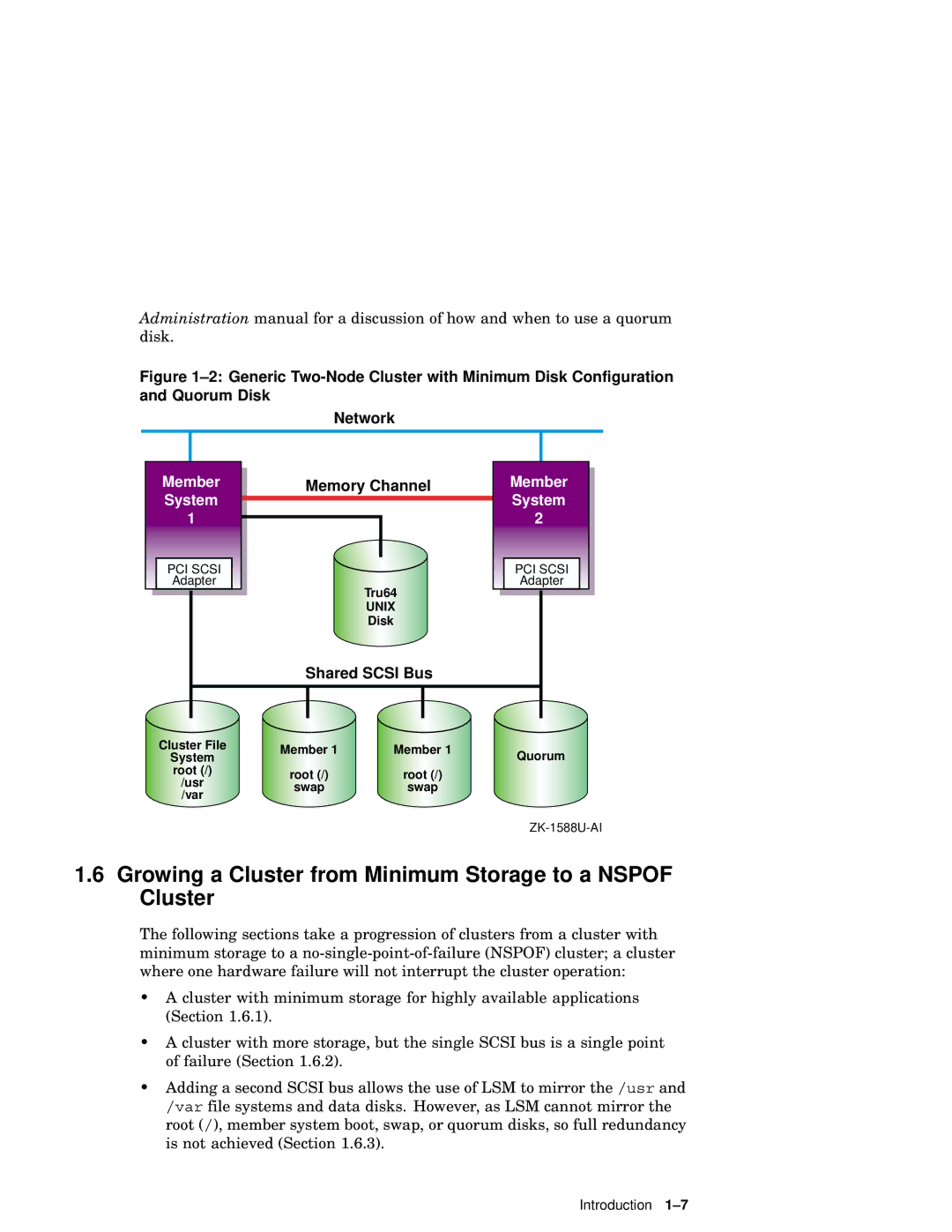 Compaq AA-RHGWB-TE manual Growing a Cluster from Minimum Storage to a Nspof Cluster 