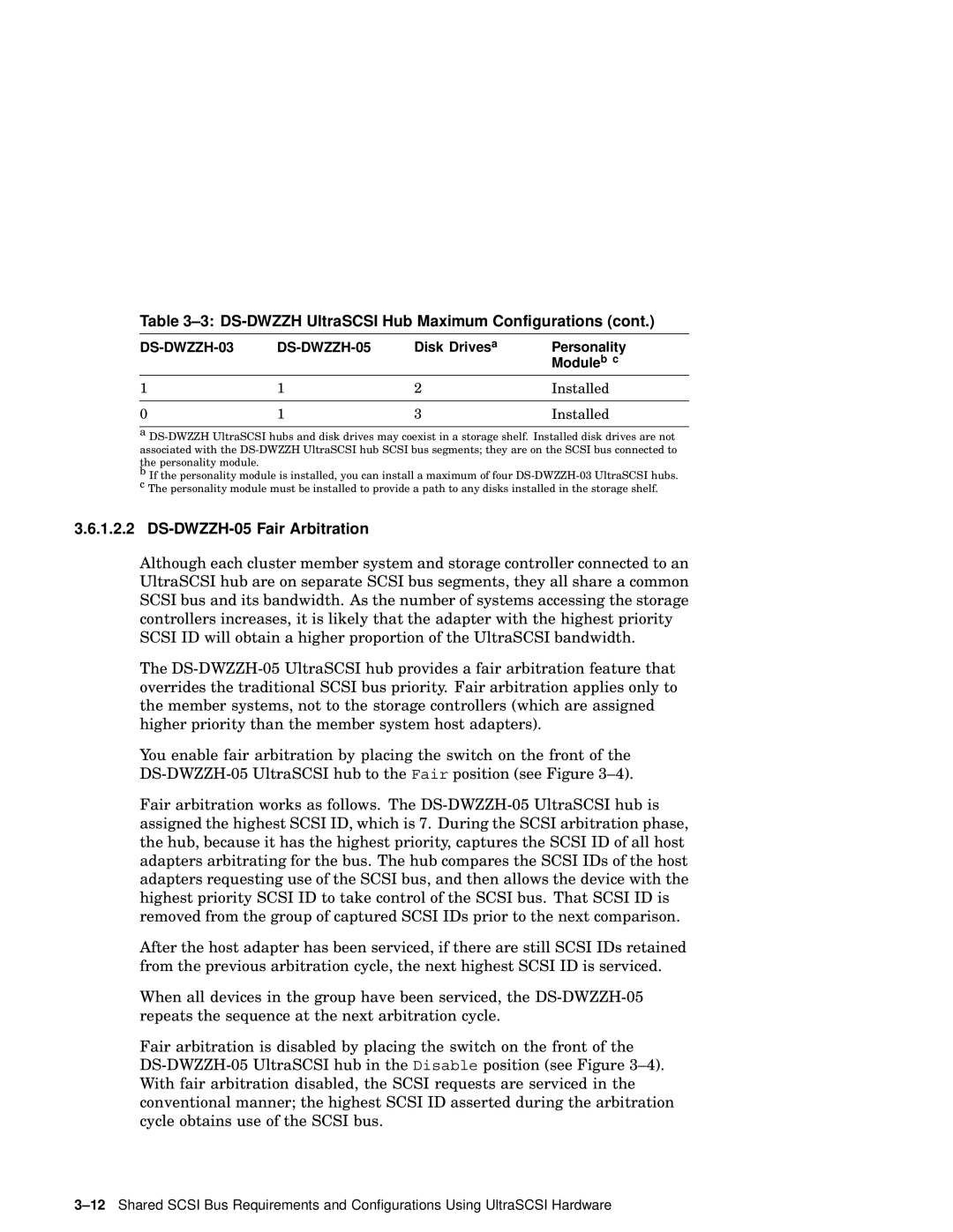 Compaq AA-RHGWB-TE manual DS-DWZZH-05 Fair Arbitration, Disk Drives a Personality Module b c 