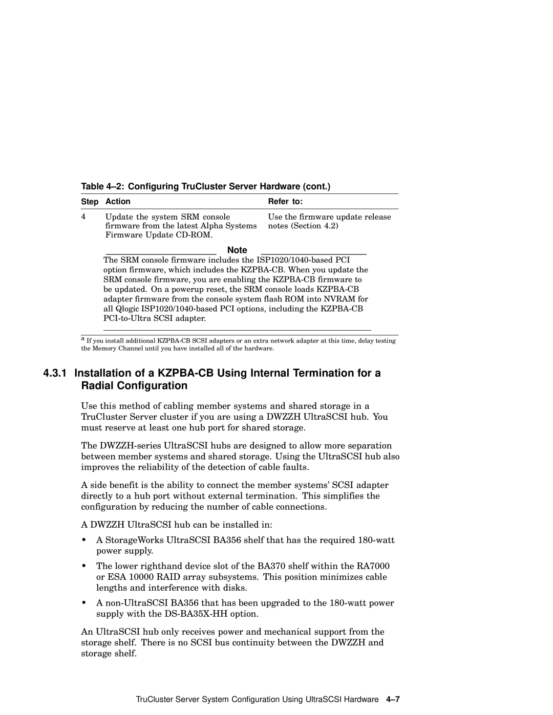 Compaq AA-RHGWB-TE manual Configuring TruCluster Server Hardware 