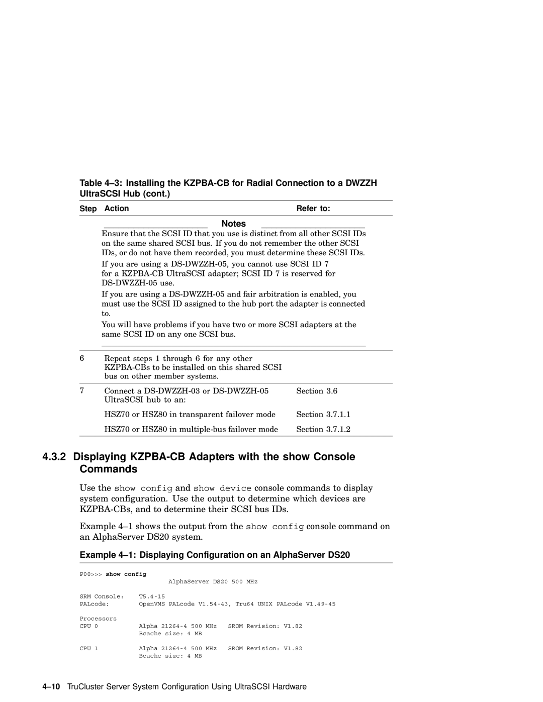 Compaq AA-RHGWB-TE manual Displaying KZPBA-CB Adapters with the show Console Commands 