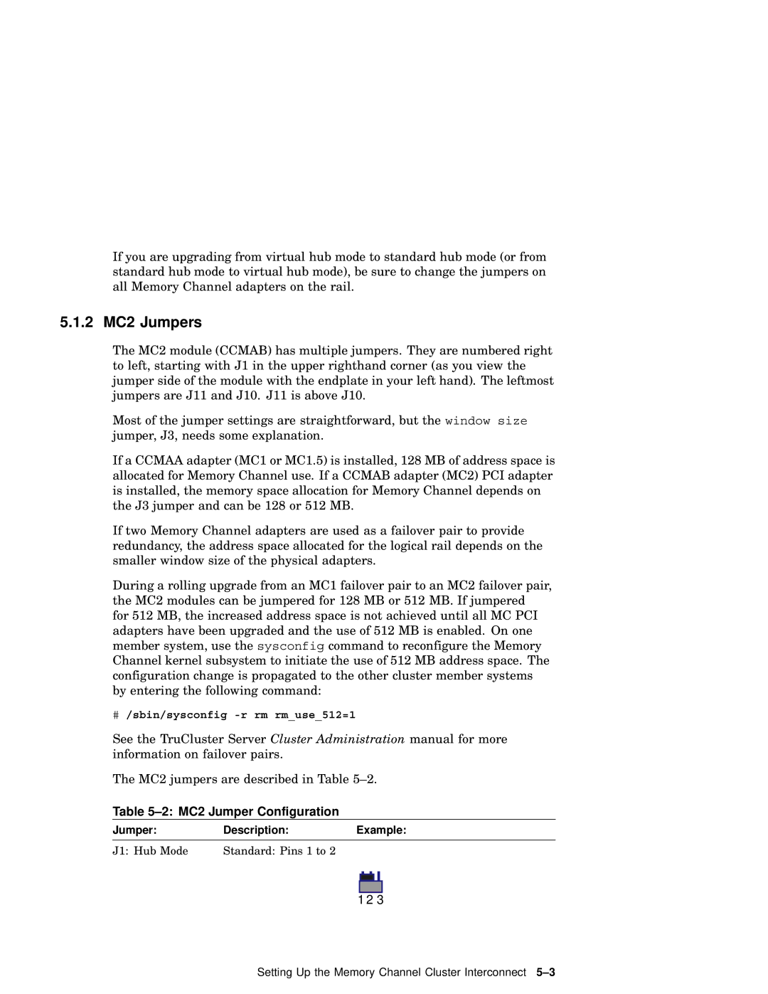 Compaq AA-RHGWB-TE manual 2 MC2 Jumpers, MC2 Jumper Configuration, JumperDescriptionExample 