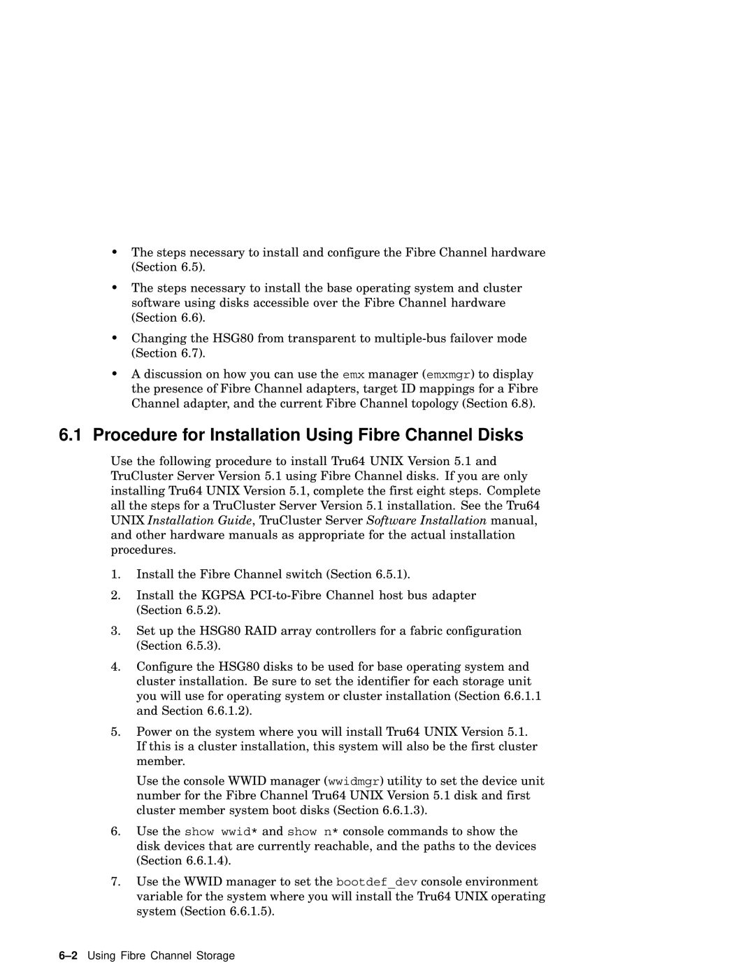 Compaq AA-RHGWC-TE manual Procedure for Installation Using Fibre Channel Disks 