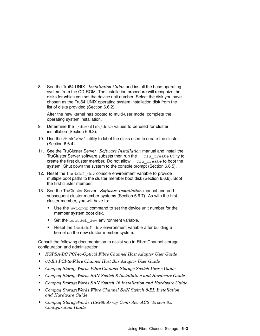 Compaq AA-RHGWC-TE manual Using Fibre Channel Storage 