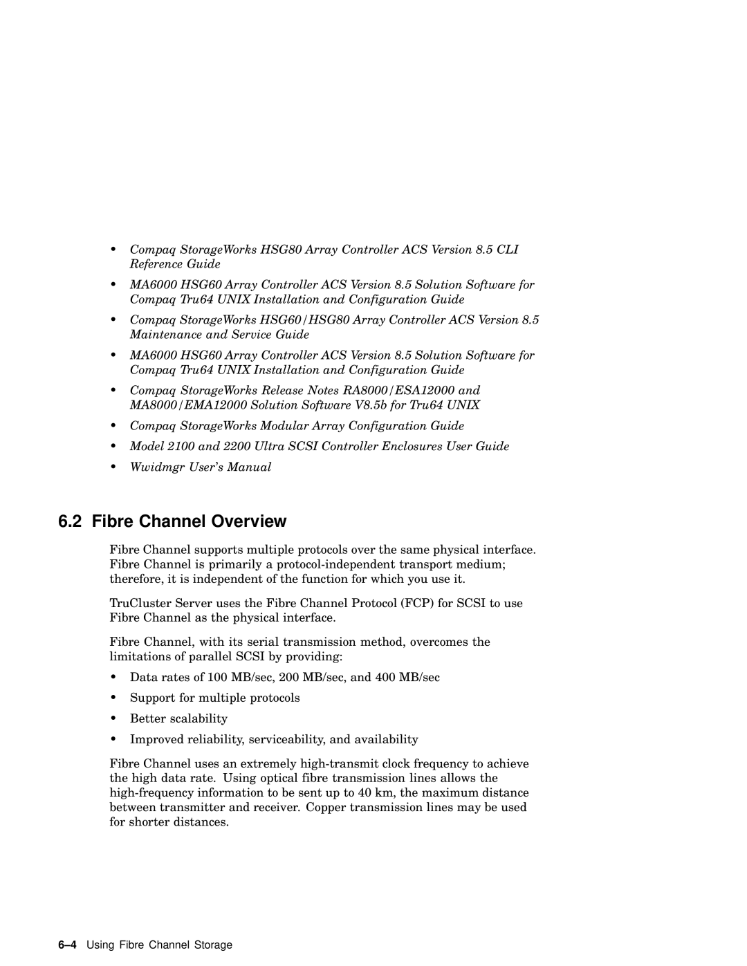 Compaq AA-RHGWC-TE manual Fibre Channel Overview 