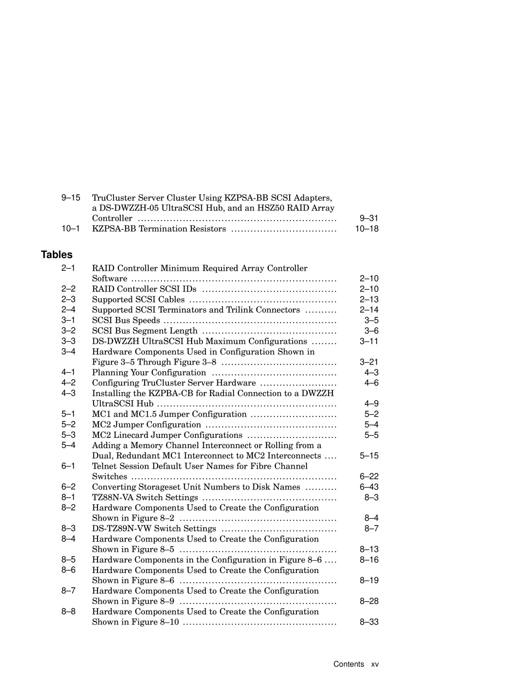 Compaq AA-RHGWC-TE manual Tables 