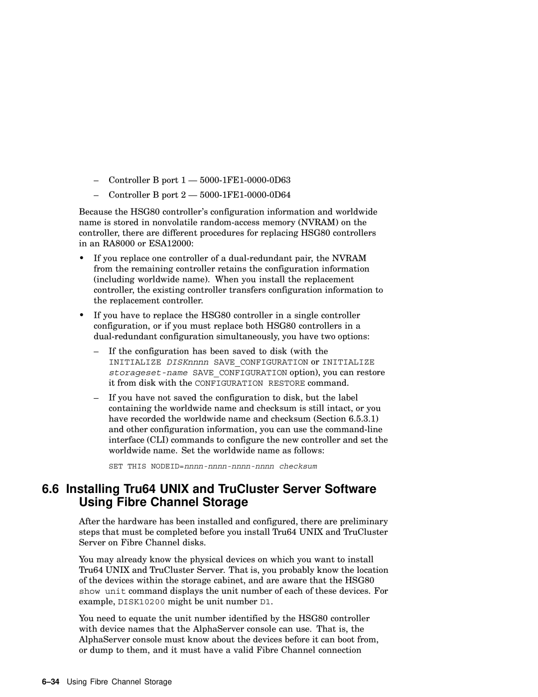 Compaq AA-RHGWC-TE manual 34Using Fibre Channel Storage 