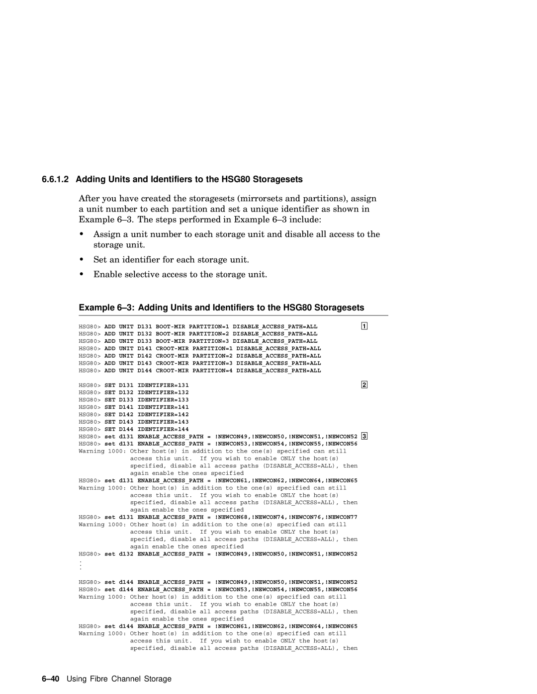 Compaq AA-RHGWC-TE manual Adding Units and Identifiers to the HSG80 Storagesets 