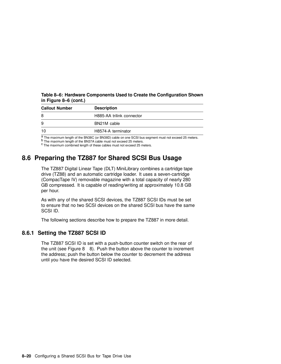 Compaq AA-RHGWC-TE manual Preparing the TZ887 for Shared Scsi Bus Usage, Setting the TZ887 Scsi ID 